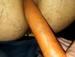 Muslim straight man fucks his ass with carrot to please his mistress